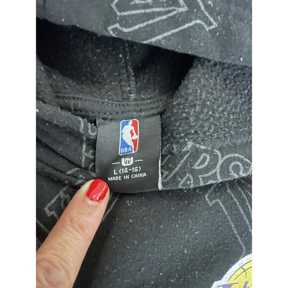NBA Los Angeles Lakers Hoodie Sweater Print All Over SZ L (14-16) - Picture 6 of 10